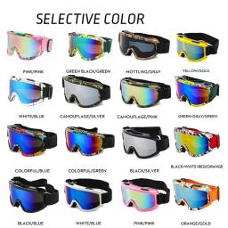 Óculos de esqui de armação grande com lente colorida anti-colisão lente anti-reflexo esporte ao ar livre neve snowboard para snowboard esqui - Image 1