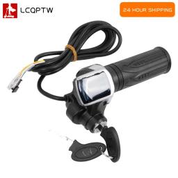 36v 48v 60v bicicleta elétrica aperto do acelerador e-bike guiador com bloqueio ebike scooter acelerador indicador de energia chave display led - Image 1