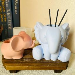 Silicone Elefante Vaso, Molde De Gesso, Vaso Suculento, Bastão De Aroma De Concreto, Embarcações, Porta-canetas, Plantadores, Bonito - Image 1