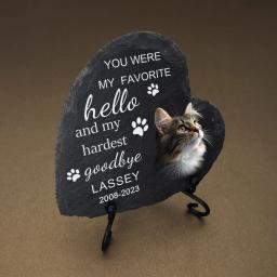 Pedras personalizadas Pet Memorial, Gravado com foto, Pedra do jardim para cão e gato - Image 4