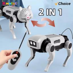 Diy montagem cão rc robô de controle remoto brinquedo mecânico ciência ensino montagem modelo conjunto elétrico brinquedos para meninos crianças presentes - Image 2