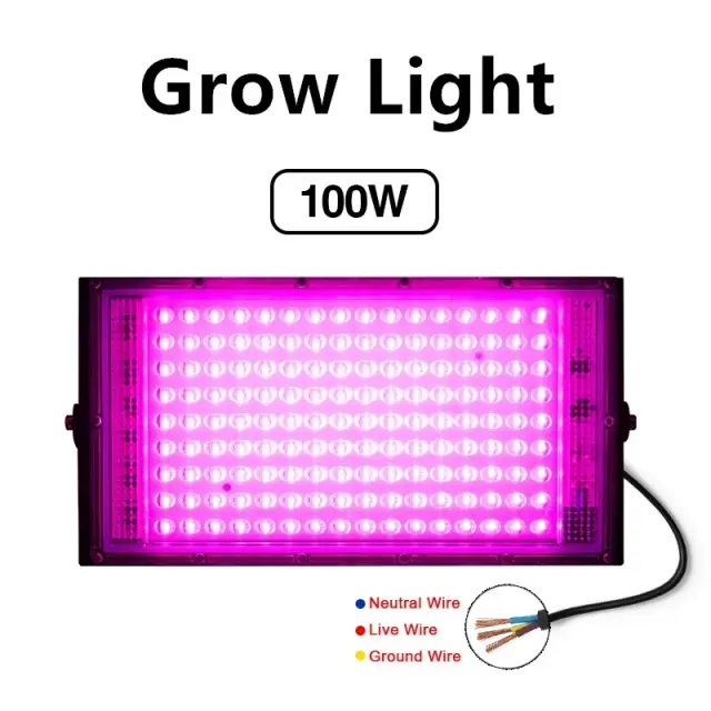 Luz de Cultivo LED Full Spectrum de 50W e 100W para Plantas, Iluminação Eficiente em AC 220V