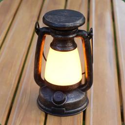 Lâmpada portátil solar retro LED de bronze Luzes de acampamento ao ar livre USB portátil recarregável tenda de emergência luz de cavalo atmosfera - Image 3
