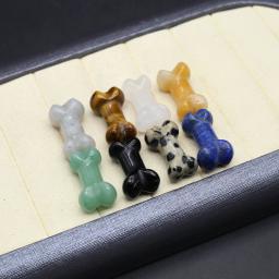 Natural De Pedra Artesanato Do Osso Do Cão, Esculturas De Cristal, Cura Pedras Preciosas, Ornamento Da Jóia DIY, Decoração Home - Image 3