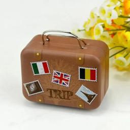 Mini Mala com Tampas Dobradas, Caixas De Doces, Pequena Placa De Lata, Caixa De Presente Retangular, Armazenamento De Moedas, Travel Party, Qua, 1Pc - Image 1