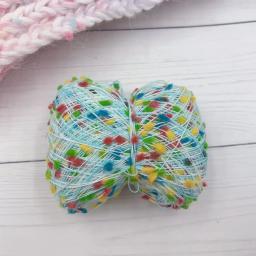 Fio misto feito à mão, fio de doces coloridos, fio diy, fio tecido à mão, fio de feijão, fio de bola, fiação tecida - Image 4