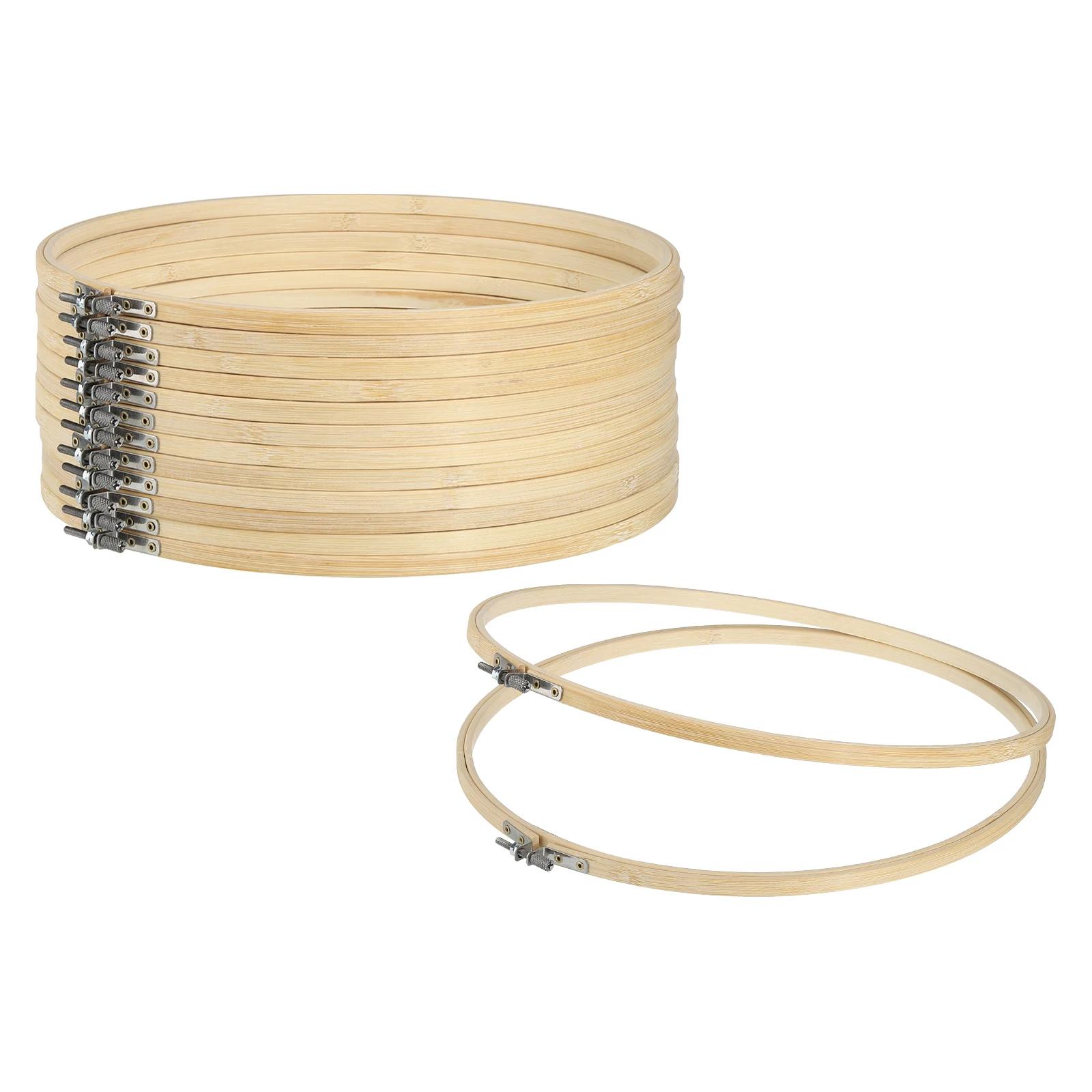 Ajustável Bambu Bordado Hoop Anel, Círculo De Bambu, Ponto Cruz, Artesanato De Arte, Decoração De Costura, 12PCs, 6 em, 8 em, 9 em, 10 em, 12 em - Image 1