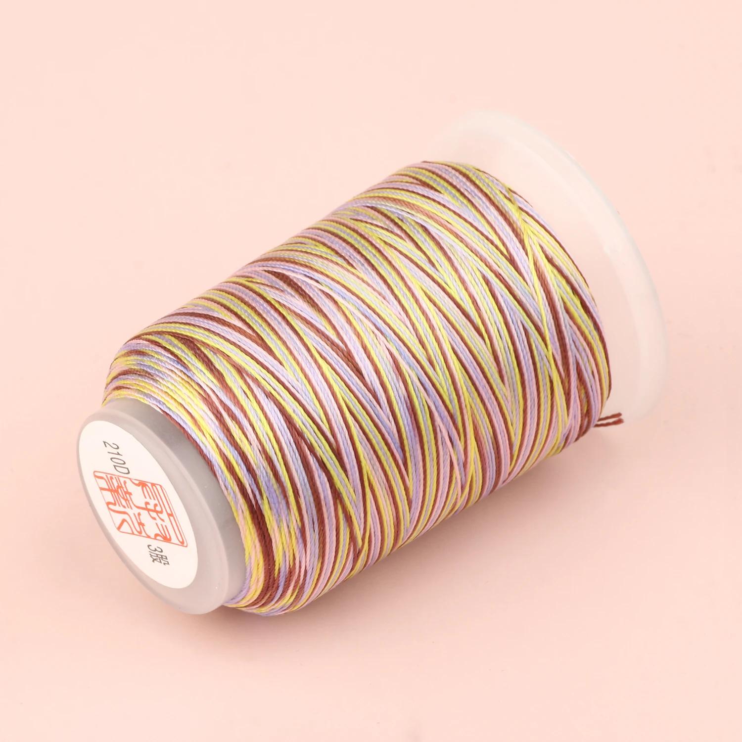 Fio Colorido Arco-íris para Costura, Suprimentos Artesanais, Linha de Bordado, Fazer Jóias, Acessórios de Vestuário DIY, 0.2mm, 3 Vertentes - Image 1