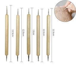 Aço inoxidável cerâmica arte ferramentas, forma de barra pílula, liso polímero argila Shaping vara, textura fazendo, escultura modelagem ferramenta, 4pcs por conjunto - Image 5