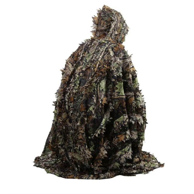 Ghillie Terno 3D com Folha de Bordo: Camuflagem Perfeita para Tiro, Observação de Aves e Fotografia na Natureza