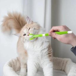 Escova de plástico 3 lados para cão e gato, limpeza dos dentes, mau hálito, tártaro, cuidados dentários, limpeza da boca - Image 5