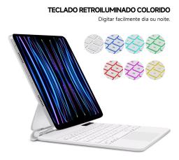 Teclado Magnético Rgb + Capa Para Apple iPad Pro 11 2018-2022 Air 4 Air 5 Air 6 11" - Image 1