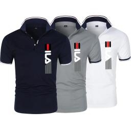 Camisa polo de manga curta bordada masculina, lapela antipillin, slim fit, moda casual de negócios, nova, verão, 2023 - Image 1