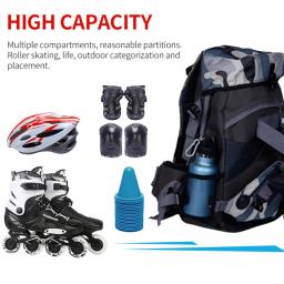 Moda ao ar livre sacos unisex profissional patins mochila esportes ao ar livre mochila durável multi-bolso sacos de esportes masculinos - Image 5