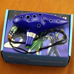 A lenda de zelda ocarina do tempo 12 buracos cerâmica alto c ocarina flauta azul inspirado tempo instrumento musical presentes colar - Image 4