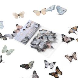 40 pçs/set 3d borboleta pet adesivo transparente multi arte decalques para diy álbum livro resina cola epoxy artesanato fazer decoração de enchimento - Image 2