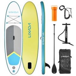 Inflável Stand Up Paddle Board, grosso SUP Paddleboard, esporte aquático Surf Set, ajustável Paddle Pump, saco de viagem, 3,2 m, 6 in - Image 1