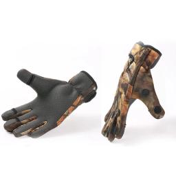 Novo 3 dedo mais curto luvas de pesca à prova dwaterproof água caça luvas antiderrapantes tiro camo sem adesivo - Image 5