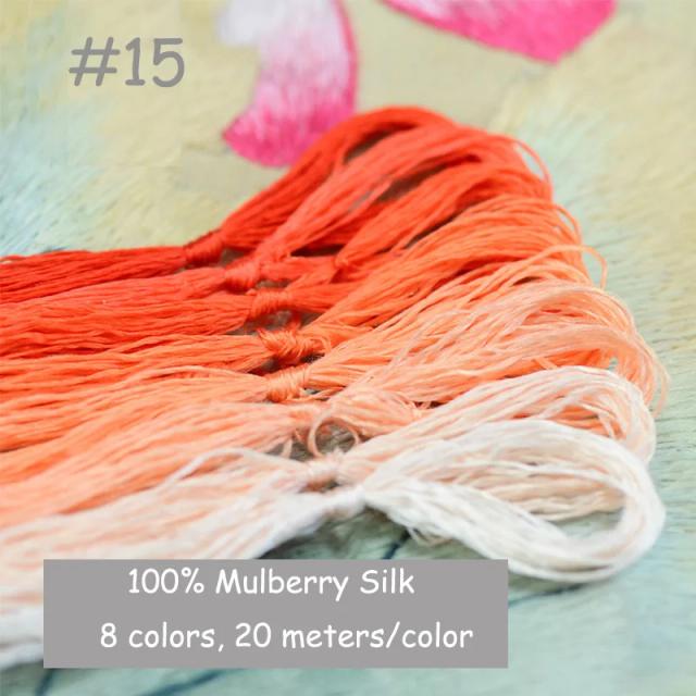 Seda Natural de Amor Mulberry: Fios Bordados Artesanais em Cores Comuns Nm 16/2