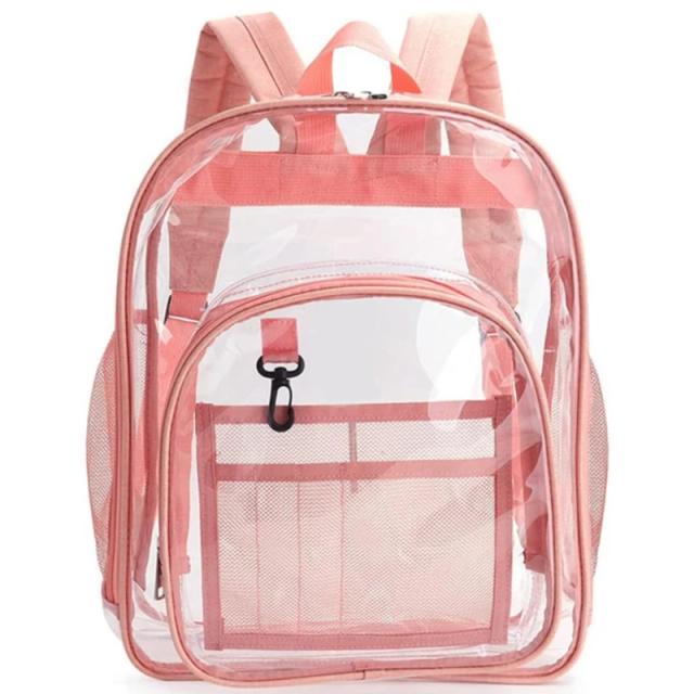 Mochila transparente impermeável de alta capacidade para escola, estilo unissex e design moderno
