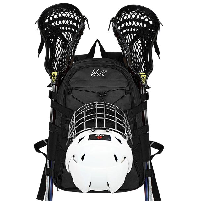 Mochila WOLT Extra Grande para Lacrosse: Ideal para Profissionais com Compartimentos para Varas e Grampos Separados