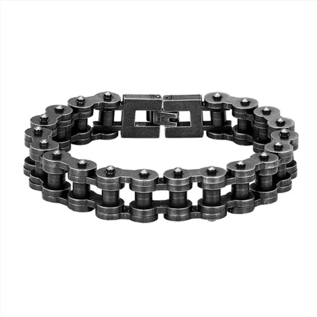 Pulseira Masculina Vintage Aço Inoxidável Corrente Motociclista 23cm