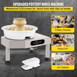 Argila Sculpting Roda com Pedal, Máquina Formadora de Cerâmica, Tela de Toque LCD, Roda Elétrica, Ferramentas DIY, 25cm, 350W - Image 2