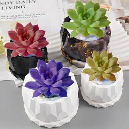 Moldes de Plantador de Silicone em Diamante Vasos e Pires de Concreto DIY Artesanato Artesanal para Decoração de Jardim Doméstico 1 Conjunto - Image 5