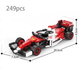 Série de campeões de velocidade clássico fórmula 1 corrida esportes carro modelo técnica supercar blocos de construção conjunto moc tijolos brinquedos para crianças - Image 2