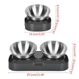 Tigelas para cães gatos com suporte alimentador água para alimentos para animais estimação, plataforma 15 °, - Image 6