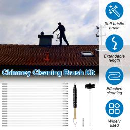 Conjunto De Escova De Limpeza De Chaminé, Secador Flexível Limpador De Ventilação Cerdas Macias, Ferramenta De Limpeza De Dutos De Ar, Tubos, 7.2m - Image 2