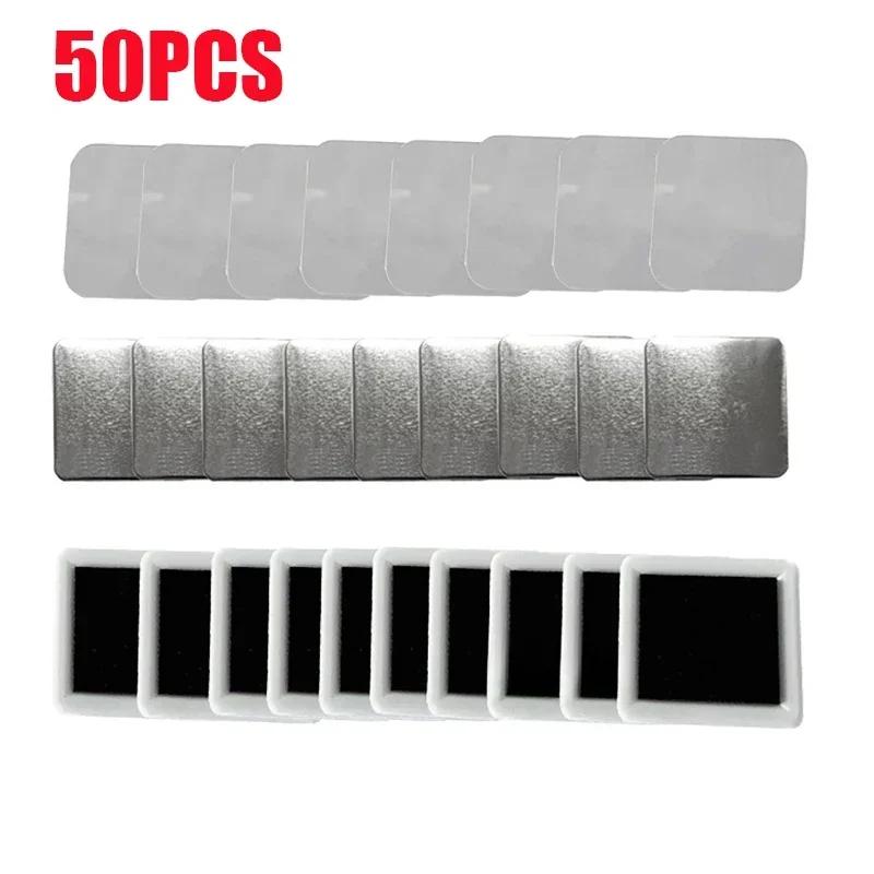 50 pçs 100 pçs quadrado forte magnético ímã de geladeira crachá 50x50mm botão peças diy ímãs decorativos para casa escritório cozinha parede - Image 1