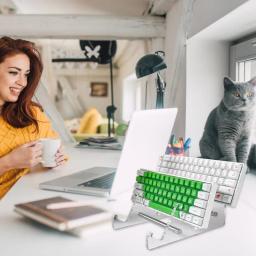 Suporte de exibição de teclado acrílico transparente, 3 camadas, camada titular, bandeja para computador, teclado mecânico - Image 2