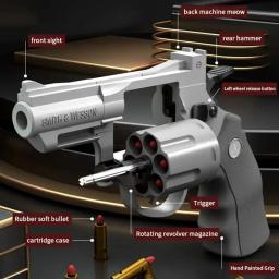 Csnoobs-ZP5 357 Revolver Toy Gun para crianças e adultos, disparo contínuo mecânico, pistola automática, bala de dardo macio, arma CS ao ar livre - Image 1