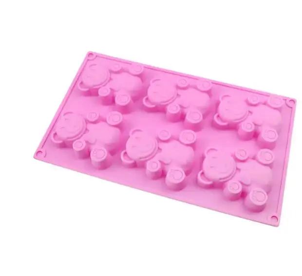 Moldura de Silicone para Bolo 3D de Urso Cartoon - Forma para Biscoitos, Chocolates, Doces e Decoração de Cupcakes