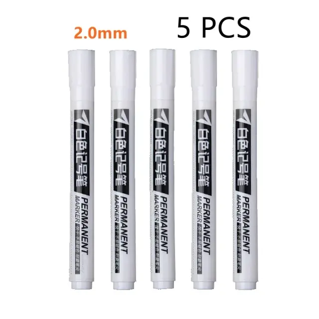 Caneta Marcadora Branca Impermeável para Pneus - Ideal para Pintura em Borracha, Graffiti e Projetos Ambientais - Pacotes de 1, 3 e 5 Unidades