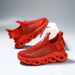 Sapatos de corrida respiráveis para crianças, Tênis vermelhos, Sapatos esportivos para crianças, Meninos Blade Shoes, Primavera e Verão, Venda quente, 2024 - Image 1