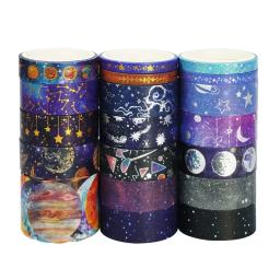 Conjunto de fitas Washi temáticas céu estrelado, diário decorativo e artesanato DIY, 19 rolos - Image 4