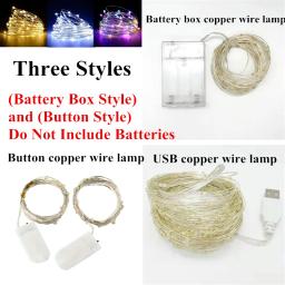 1m-30m led string light 8 cores luzes de fadas led fio de cobre alimentado por bateria para festa de casamento decoração de natal guirlanda de férias - Image 3