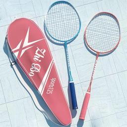 Conjunto de raquete de badminton ultra leve e durável, raquete simples e dupla, homens e mulheres, adultos e estudantes - Image 1