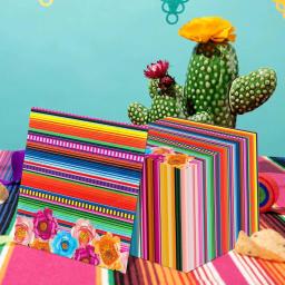 Guardanapos estilo mexicano para adultos, decoração de festas mexicanas, festa temática descartável, colorido brilhante, guardanapo listrado, 40 peças - Image 5