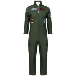 Traje de piloto da Força Aérea para adultos e crianças, traje de piloto, traje de voo, macacão verde do exército masculino, adulto - Image 2