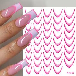 Nova europa e américa gradiente cor arte do prego projetos adesivos 3d forma crescente diy decoração menina acessórios de unhas presente - Image 2