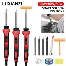 Luxianzi 30/40/60w aquecimento externo kit de ferro de solda elétrica temperatura ajustável solda ponta reparação retrabalho ferramenta - Image 1