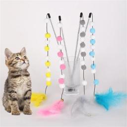Ventosa colorida Primavera Pena com Bell para gatos, Varinha de pelúcia, Brinquedos interativos, Pet Supplies, multicolorido - Image 2