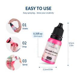 Airbrush Nail Ink, Airbrush Spray, Esmalte Arte Pintura Uso, Pigmento Tintas, Aerografia Kit, Manicure Tool, 12 Cores, 10ml - Image 4