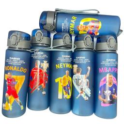 Ronaldo Messi Mbappe Neymar Water Cup, Copa esporte ao ar livre, presente plástico portátil, grande capacidade, estrela do futebol, atacado, 560ml - Image 4