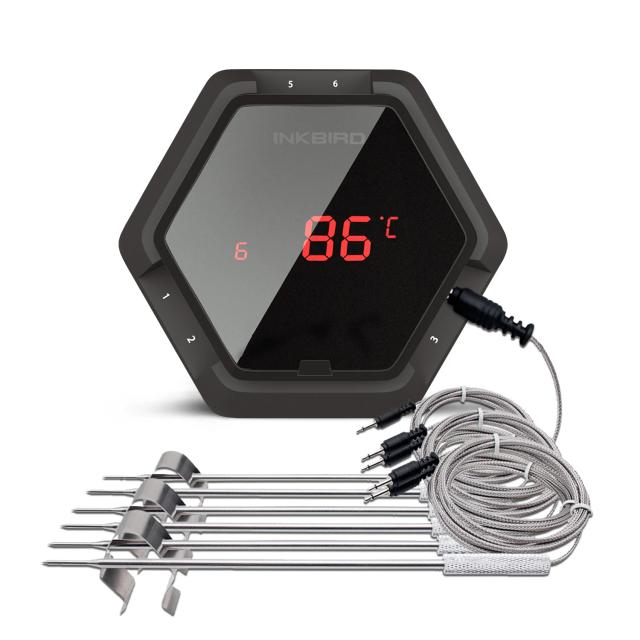 Termômetro Churrasco Bluetooth INKBIRD IBT-6XS com 6 Sondas Recarregáveis e Bateria de 1000mAh para Cozinhar Perfeito