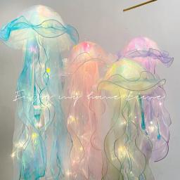 Jellfish LED Light Lantern para meninas, debaixo do mar, sereia, decorativa, bricolage, festa de aniversário, alimentação, verão - Image 1