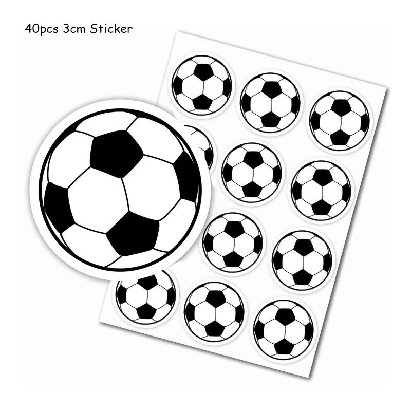 40pcs futebol adesivo personalizado bola de futebol etiqueta auto-adesiva bola de futebol adesivo para quartos de crianças - Image 1